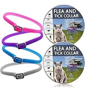 Flea Collar for Cats UK, 4Pcs Adjustable Cat Flea Collars Flea Treatment for Kittens Cats Pets