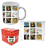 Taza modelo #arte-colección autores vari#. Edición especial que incluye: taza de cerámica con capacidad de 325 ml y un mantel de desayuno de microfibra aterciopelada de 50 x 30 cm (también se puede utilizar como toalla o cuadro). Incluye caja de regalo.