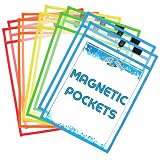Pochettes Magnétiques Effaçables à Sec par Two Point (Lot de 10) A4 - Pochettes en Plastique Transparent pour Papier, Pochette Rangement, Porte Document, Feuille Aimantée