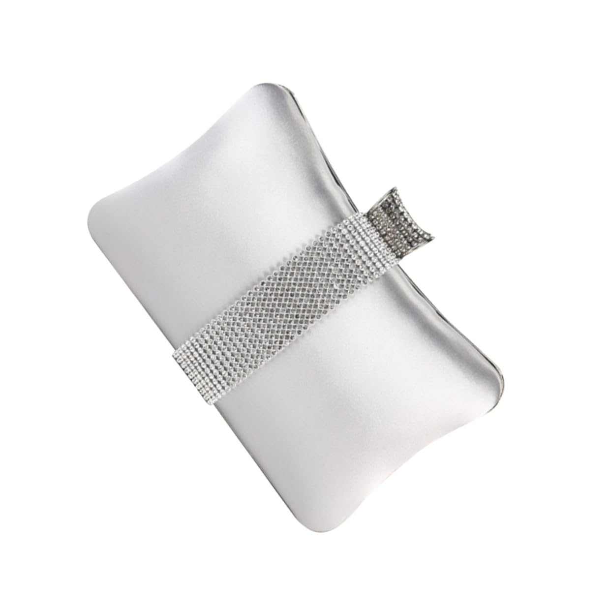 VALICLUD Pochette da Sera con Cristalli Argento, Design Cuscino Classico