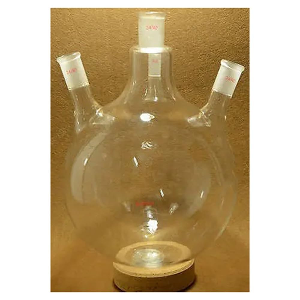 Pallone da laboratorio a fondo tondo 5000 ml 24/40 4 colli 5 l Attrezzature da laboratorio