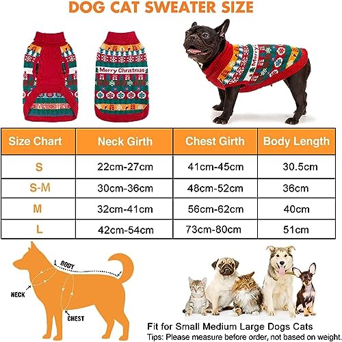 Fiyade Dog Sweater Christmas Jumper, Xmas Coat for Dogs Cat Soft Knitwear Pullover Winter Dog Coat - Image 2