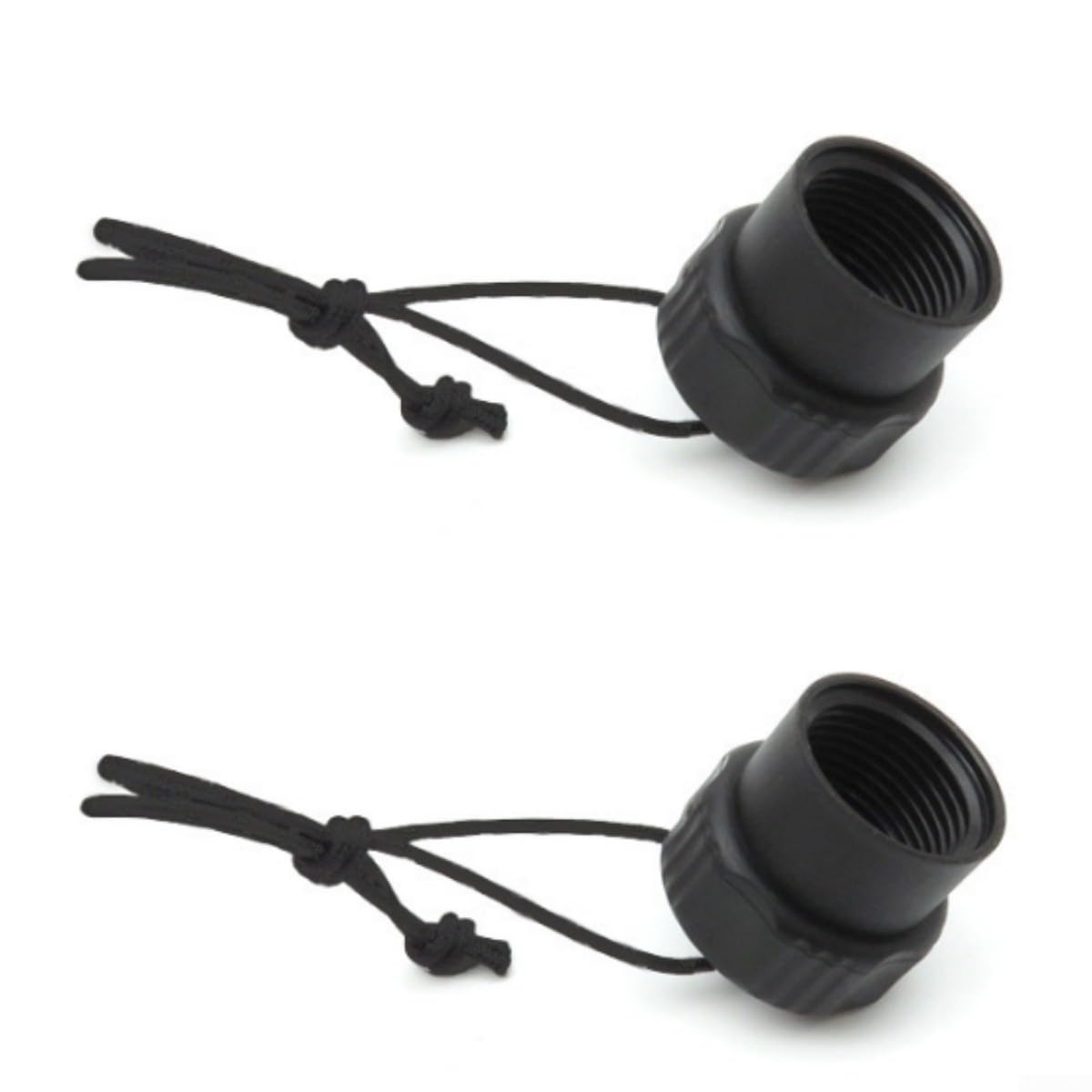 Gdfnmogo 2 Pack ABS Scuba Diving Dive DIN Regulator,Tank Valve 5/8-14NPS Threaded, Cap Din Connector Cover Replacement Accessories(Black Rope)