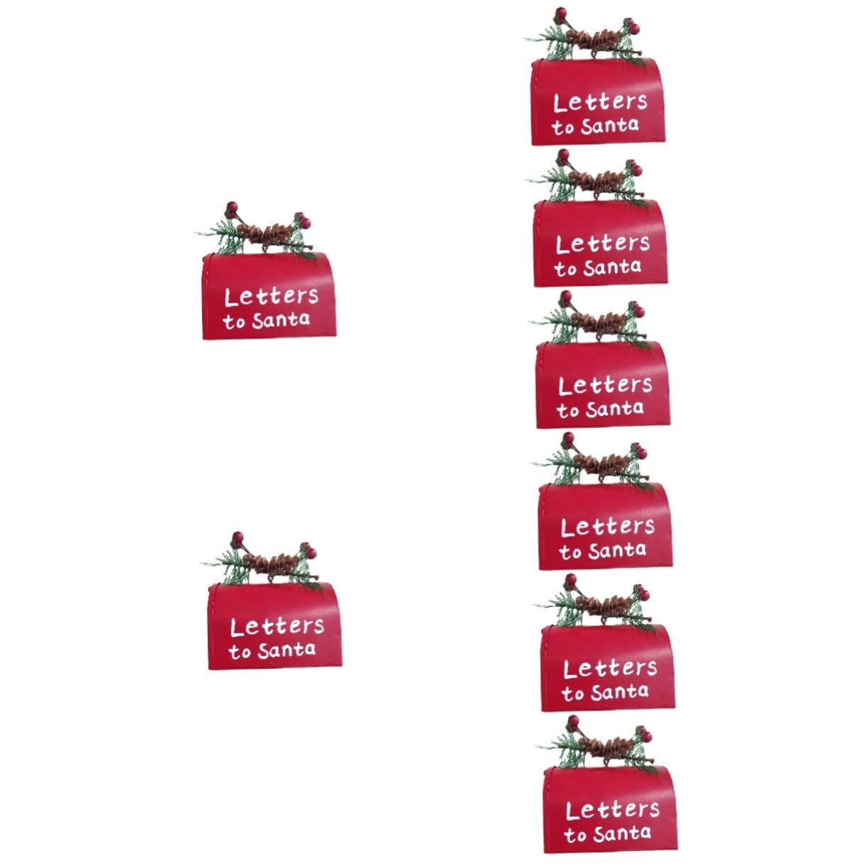 Amosfun 8 Pz decorazione cassetta postale in ciondolo natalizio addobbi per alberi di natale christmas tree decorations regalini natale addobbi natalizi decorare di natale