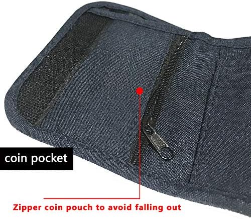 Outdoor Tri-Fold Tactical Nylon Waterproof Wallet Blue Wallet, Sports Wallets for Men with Coin Pocket, Key Ring and Card Pocket (Blue, Nylon)