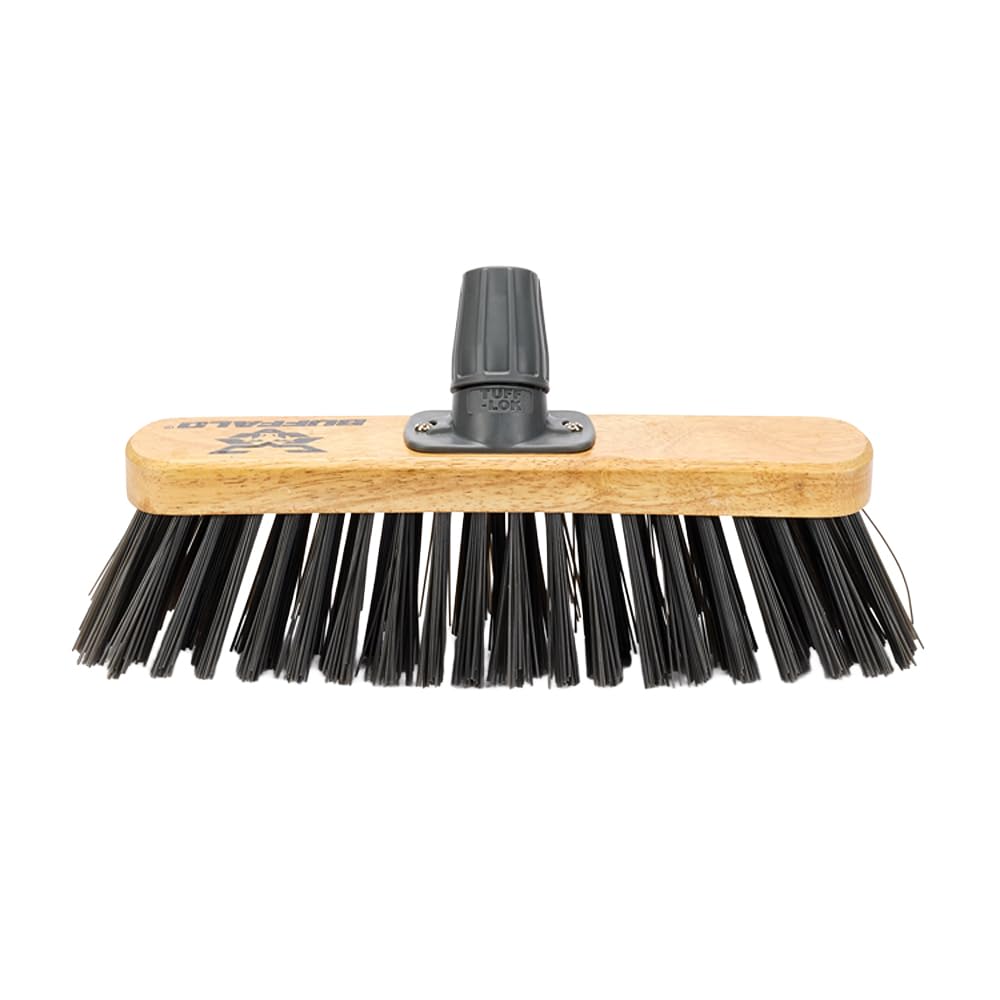 Durable 12" Indoor/Outdoor Heavy-Duty Sweeper Broom with Unbreakable Bracket (Includes Handle) by Buffalo