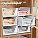 SNSLXH 5 Pack Stackable Closet Storage Basket, Multifunctional & Foldable Closet Organizer for Bathroom Kitchen Laundry Room Wardrobe Storage, Space-Saving Clothes Storage Drawer Organizer, White
