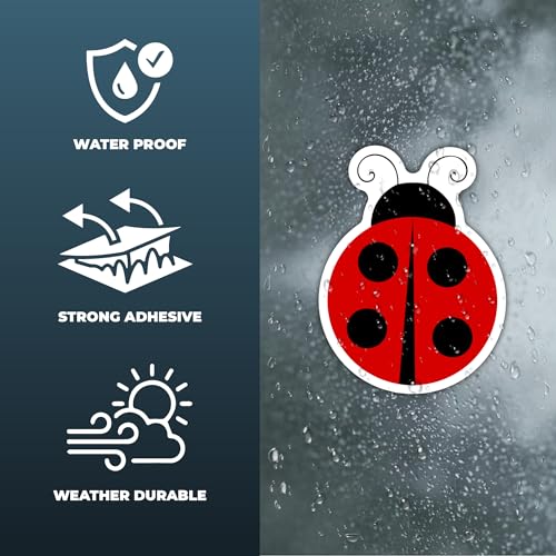Image of Pack of 6-2'' Stickers - Ladybug Cute Styling Car Laptop Phone Vinyl Sticker - Sticker Graphic Decal