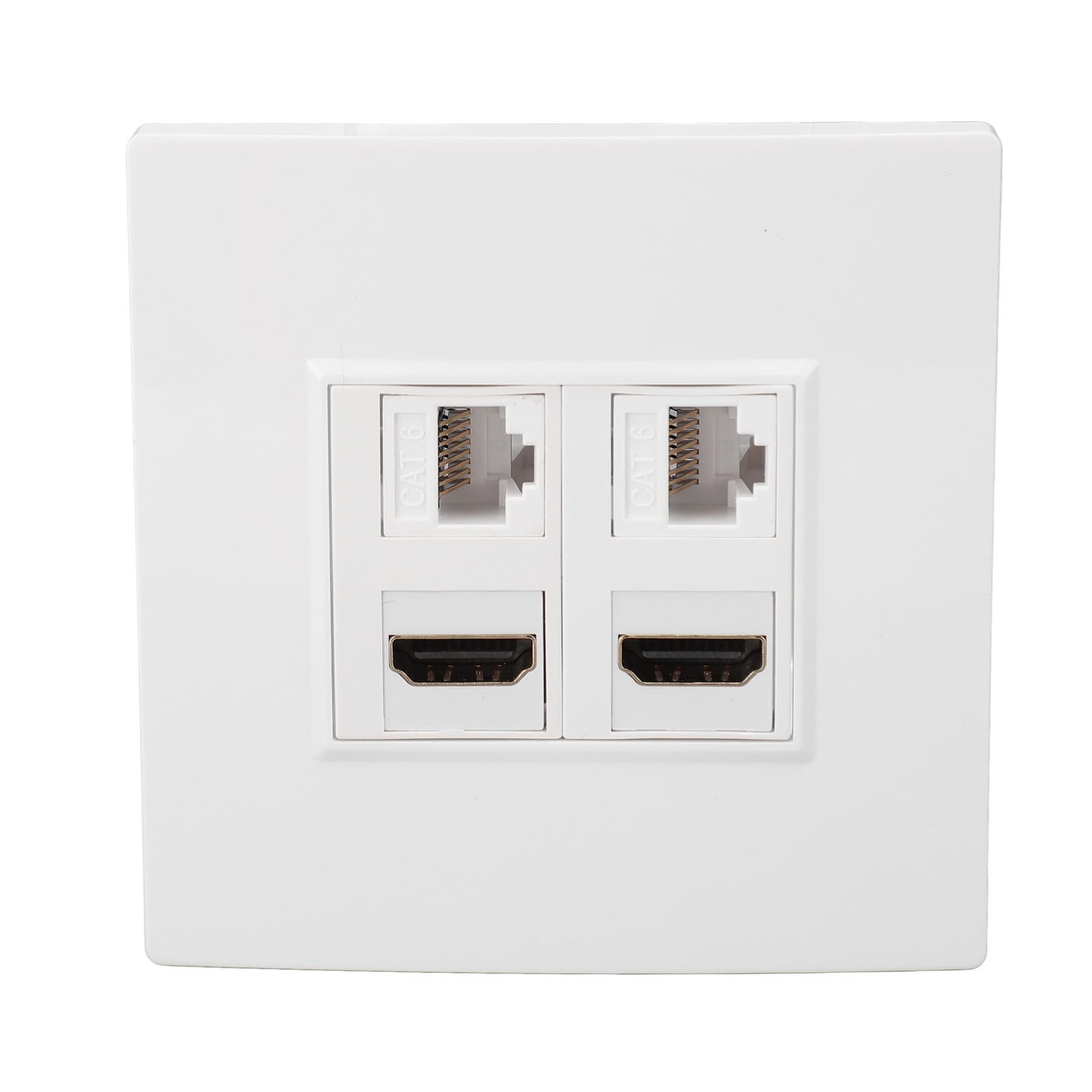 Cat6 HD Multimedia-interface Wandplaat, 4-poorts Ethernet voor