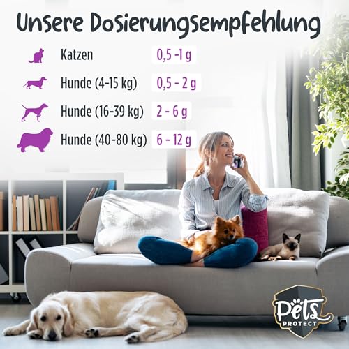 Pets Protect 100% reines TAURIN-Pulver für Katzen & Hunde 150 g | Gesunderhaltung Netzhaut & Organfunktion | Immunsystem & Stoffwechsel | Stärkung von Herzkreislaufsystem | Deutsche Herstellung