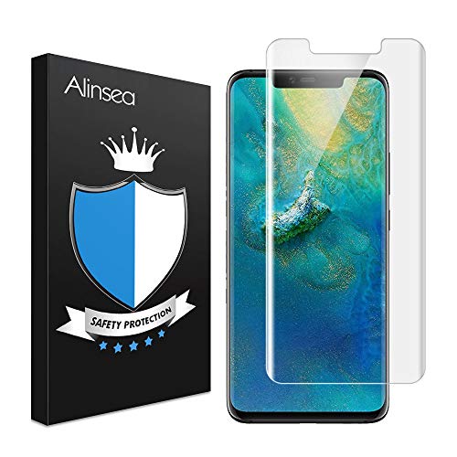 Alinsea Verre Trempé Huawei Mate 20 Pro [1 Pièce], Protection écran [sans Bulle, Super Clair] [3D Couverture Maximale] [9H dureté] [Anti-Rayure] Film Protection écran pour Huawei Mate 20 Pro