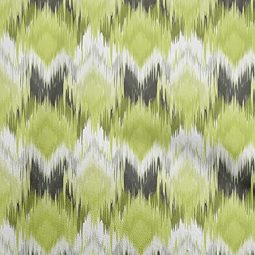 oneOone Cotton Flex Light Green Fabric Ikat Sewing Material Print Fabric By The Yard 40 Inch Wide-QM