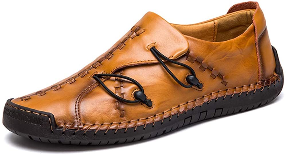 Verano Zapatillas sin Cordones Hombre Cuero Zapatos Caballero Casuales Oficina Ligeras Mocasines Ponerse Barco Vestido Formal