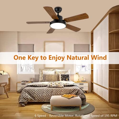 Infinipower 44-Inch Ceiling Fan With Led Light And Remote Control, 6-Speed Modes, 2 Rotating Modes, Timer, Bronze #TOP6