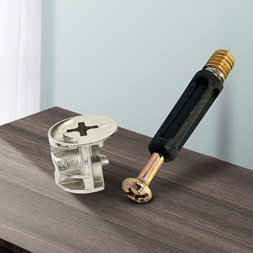 50 Sets Cam Lock Nuts,3 in 1 Furniture Connecting 15mm OD Cam Fitting