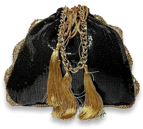 Image of Signature Potli Bag for Women - Sequin Knot Detail | Wedding & Cocktail Festive Statement Ethnic Handbag