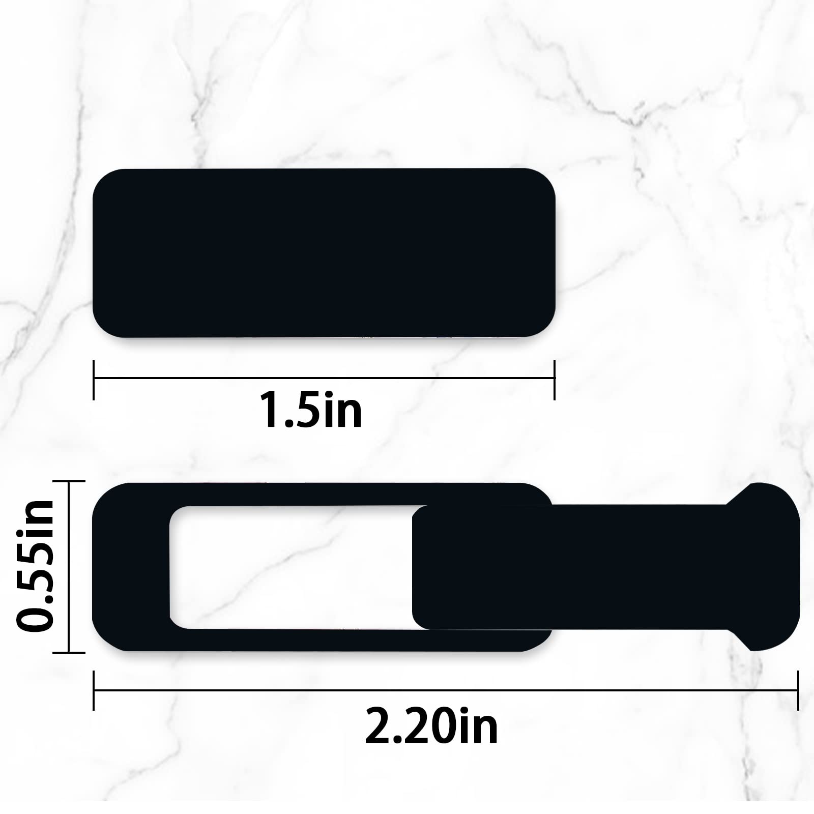 Webcam-Abdeckung, 6 Stück, Laptop-Kameraabdeckung, Privatsphäre-Abschirmung Kapazität ist doppelt so groß wie das traditionelle, Laptops, Tablets und so weiter (Schwarz 6-teiliges Pack)