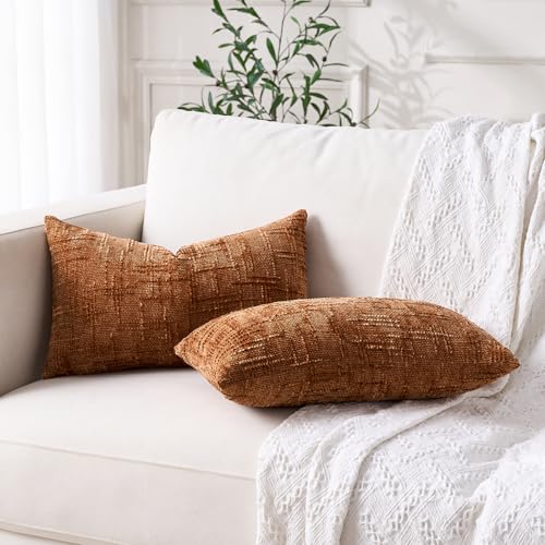 Housse de coussin chenille grand format pour rénover un canapé usé