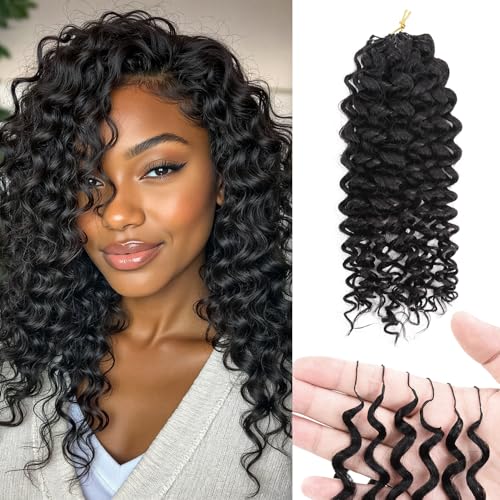 Lovenea Feather Crochet Human Hair,Water Wave Knotless Pre-Separated Human Crochet