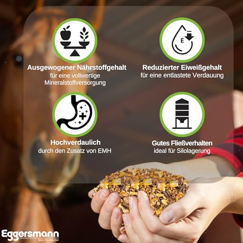 Eggersmann EMH F-Müsli - Pferdemüsli Kraftfutter ohne Hafer für Pferde - 20kg Natürliches Pferdefutter mit ausgewogenen Nährstoffen