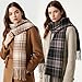 Brown Women's Large Plaid Scarf Fashion Long Shawl Wrap for Winter Warm Lightweight