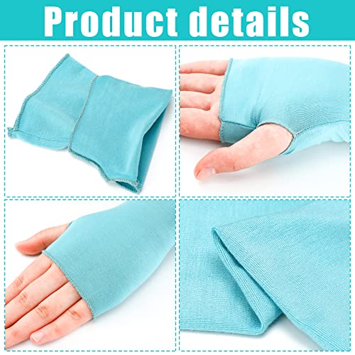 Bememo 4 Pack Sun Protection UV Gloves Driving Sun Block Gloves Cooling Fingerless Wrist Length Cotton for Women3