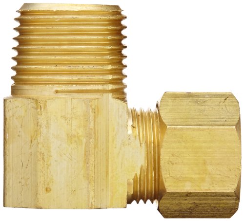 Anderson Metals 50069-0606 Brass Compression Tube Fitting, 90 Degree Elbow thumb #1