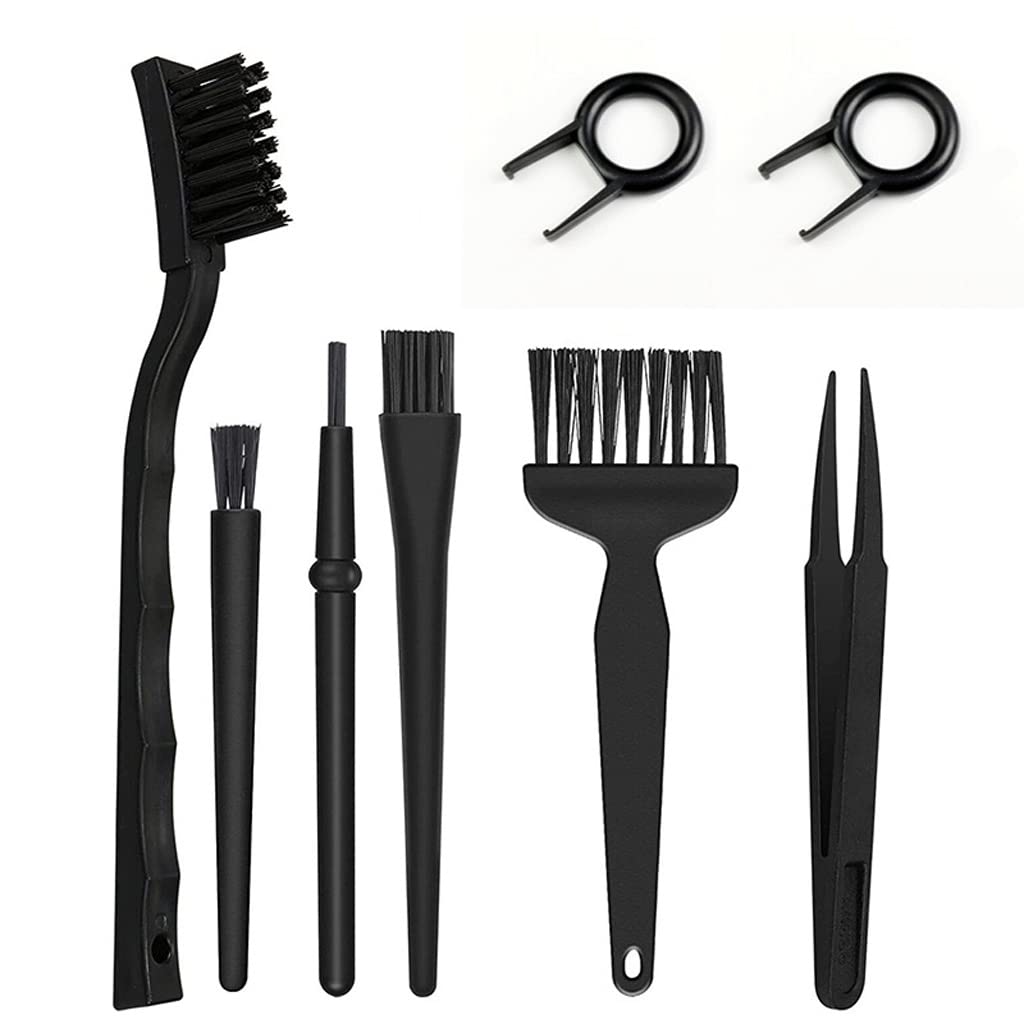 GMBYLBY 6/8 Pieces of Anti-Static Brush Set Computer Brush to Dust for Key Keyboard Extractor Tweezers Electronics Brush