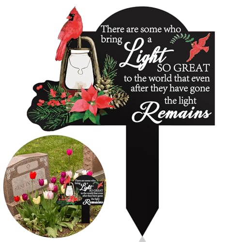 Beeveer Metal Cardinals Grave Decoration for Loss of Loved One Cemetery