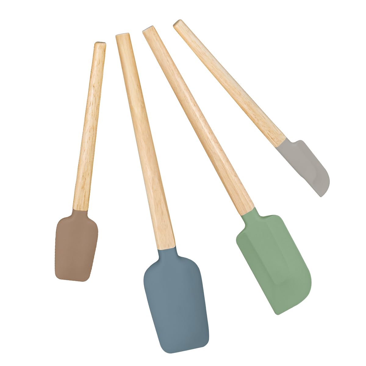 Silicone Spatula Set, Food Grade Rubber Spatula-4 Piece Nonstick Rubber Spatulas, Spoonula, Jar Scraper for Cooking, Baking, Mixing, Frosting - Heat Resistant Up to 600°F (Spatulas-Colorful)