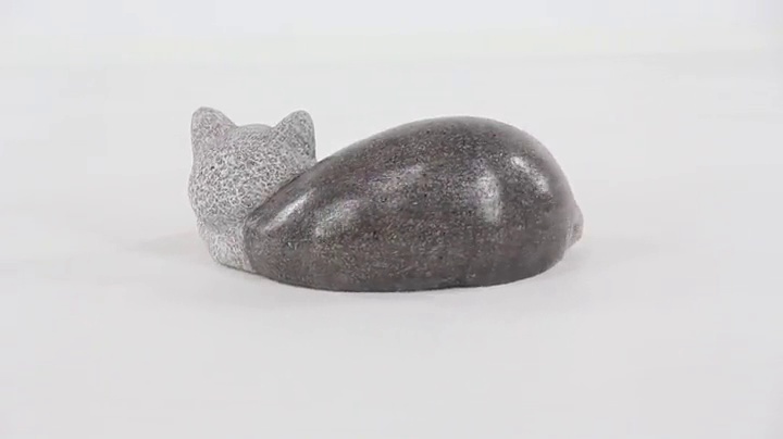 Estatua de jardín gato polystone 15 in x 9 in x 7 in gris miniatura 7