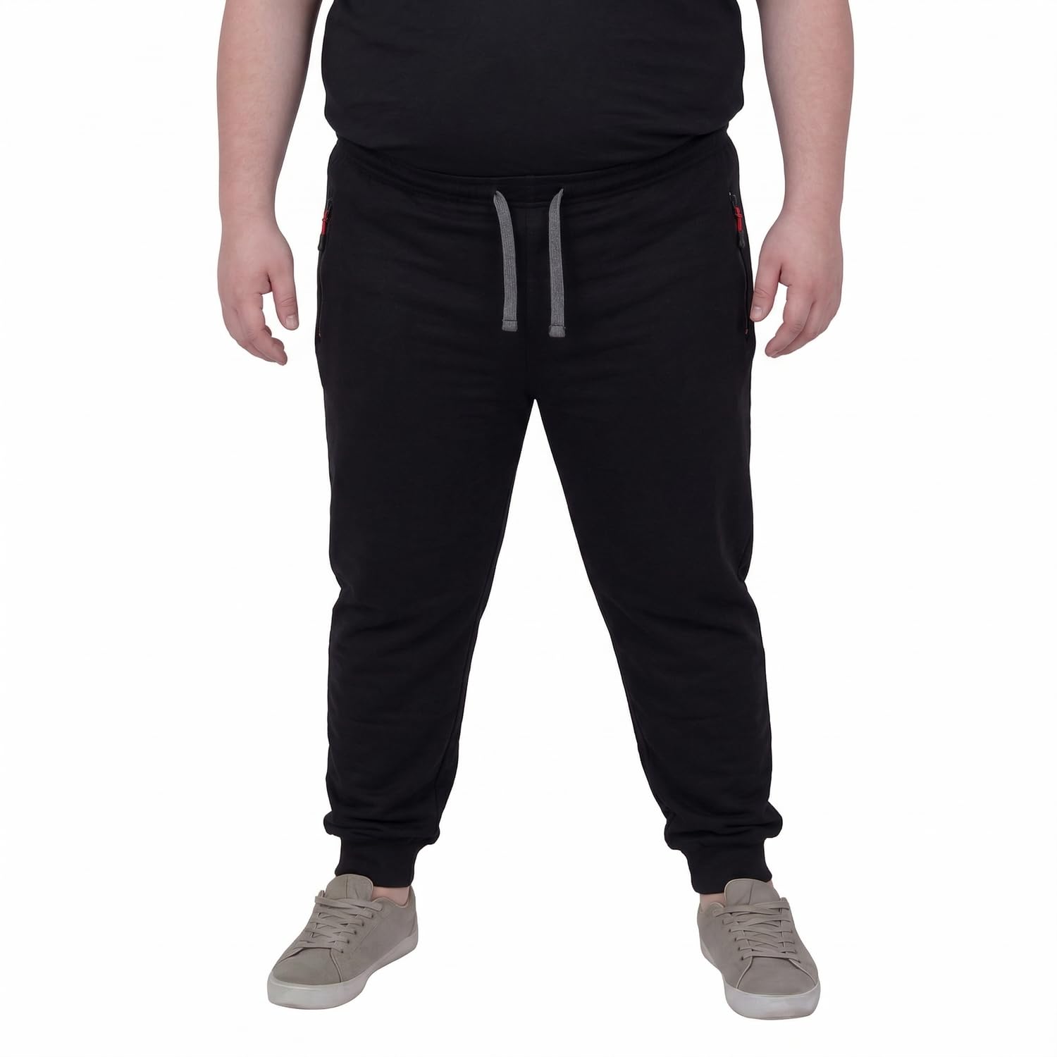 ADAMO Pantaloni da jogging lunghi con polsini e chiusura lampo, serie SYMI per uomini fino a taglie forti, 14XL
