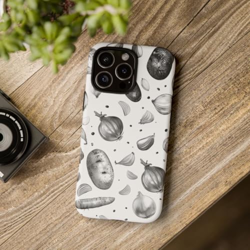 Coque rigide mate pour iPhone 16 Pro Max motif végétal noir et blanc