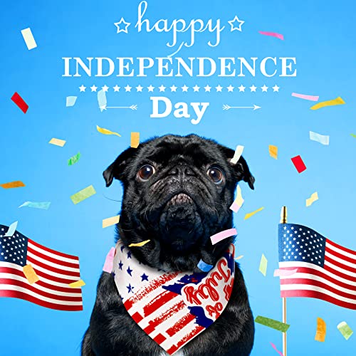 20 Pcs Patriotic Dog Bandanas Independence Day Dog Bandana Pet Scarf Adjustable American Flag Holiday Dog Bandanas Dog Bib For 4Th Of July Small Medium Dogs Cats Pets(American Flag) #TOP2