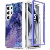 MERRO for Samsung Galaxy S24 Ultra Case,Ultimate Durable Cover with Fashionable Designs for Women and Girls,Stylish Protective Phone Case 6.2" Purple Opal Marble