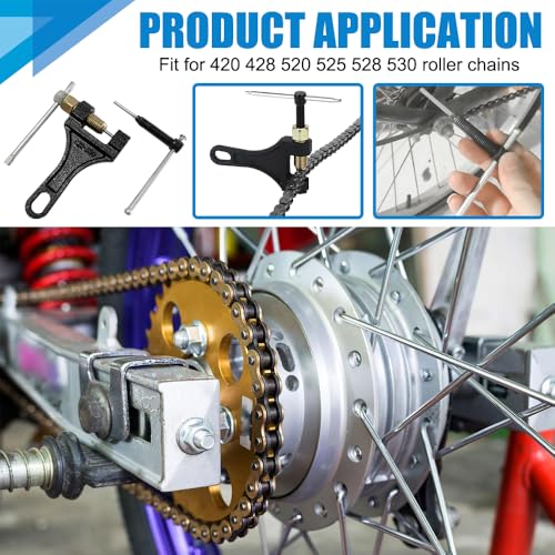 Image of 420-530 Chain Breaker, Motorcycle Chain Tool, Link Splitter Pin Remove Tool, Motorcycle Heavy Duty Link Breaker Splitter Fit for Bicycle Dirt Pit Bike ATV Quad Go-Kart #40 41 428 520 530 525