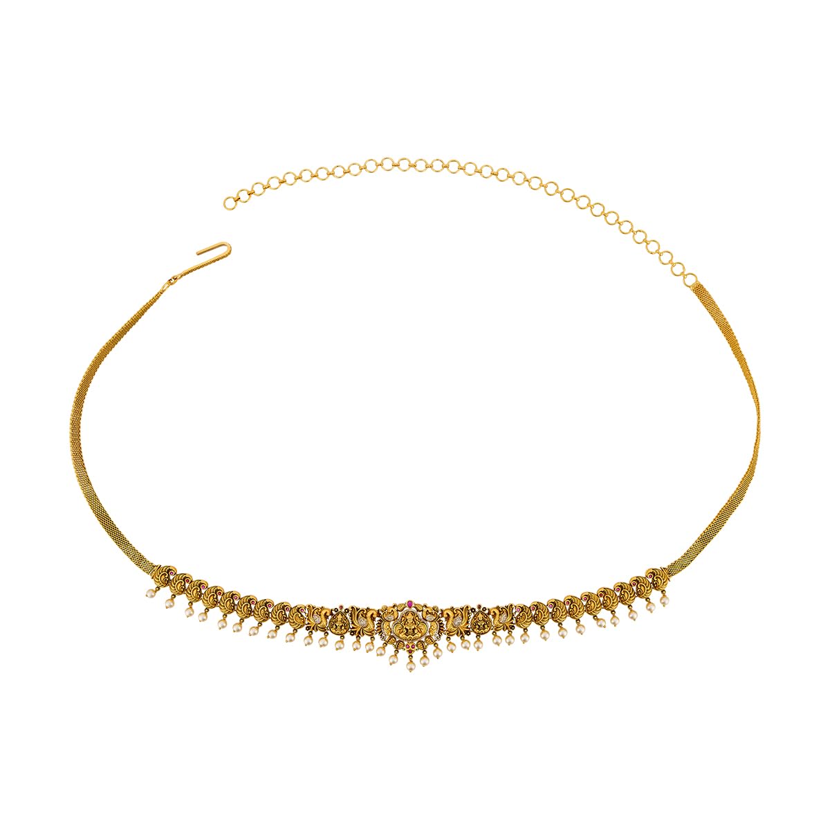 kushal's Fashion Jewellery Ruby Gold Plated Antique Kamarbandh Waist Belt for Women | Adjustable Chain | Bridal, Bridesmaid & Occasion Wear - 468820-picture-40
