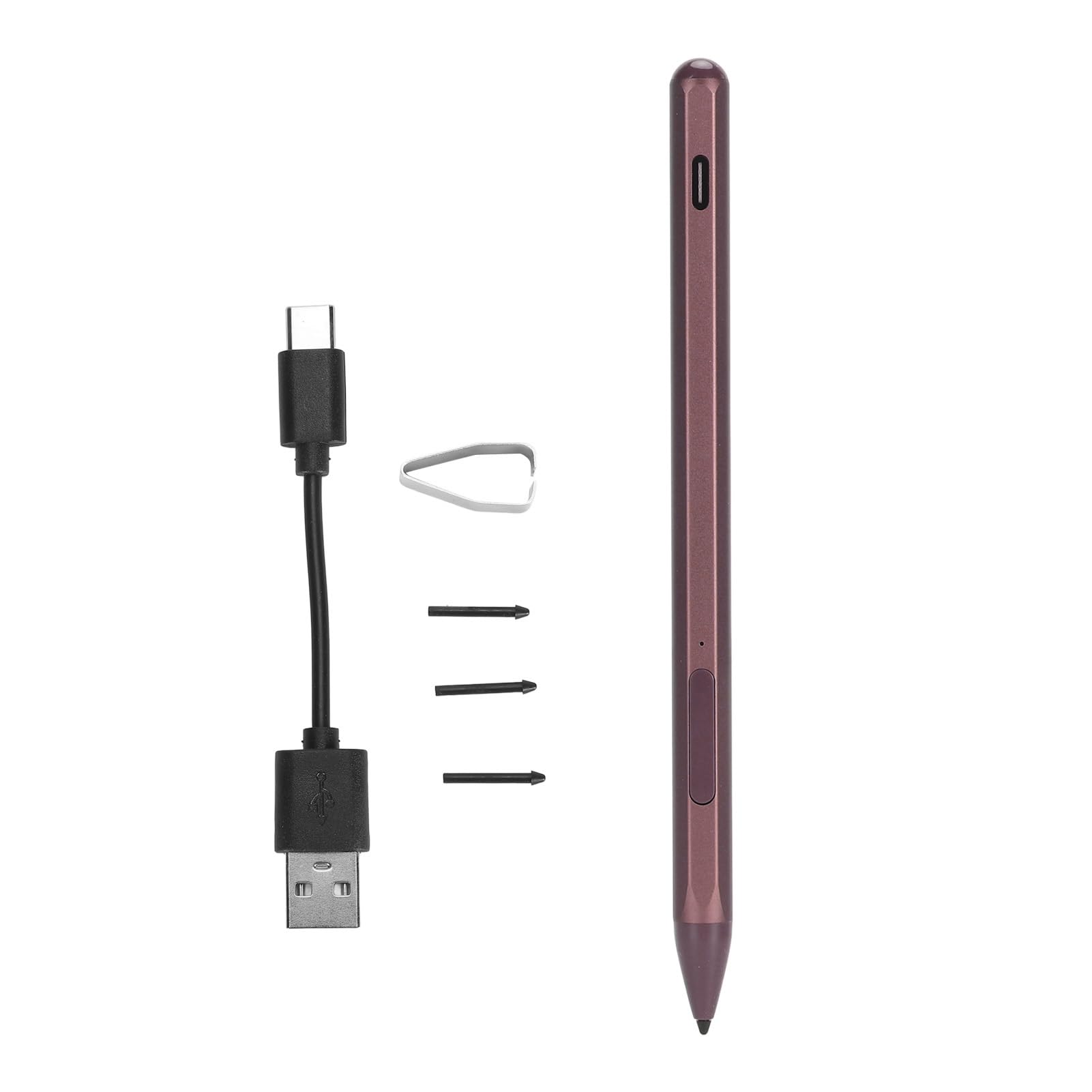 Eingabestift, MPP 2.0 Tilt Palm Rejection Wiederaufladbarer Aktiver Stift mit 3 Ersatzspitzen, Laptop-Eingabestift mit 4096 Druckempfindlichkeit (Rosenrot)