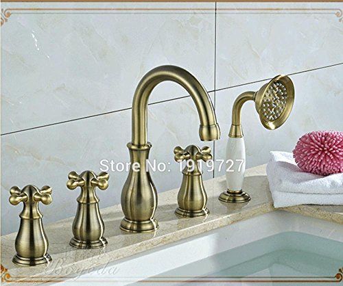 AllureFeng Bath robinet d'évier classique robinet col de cygne robinet de douche robinet de la baignoire brosse bronze robinet Cover