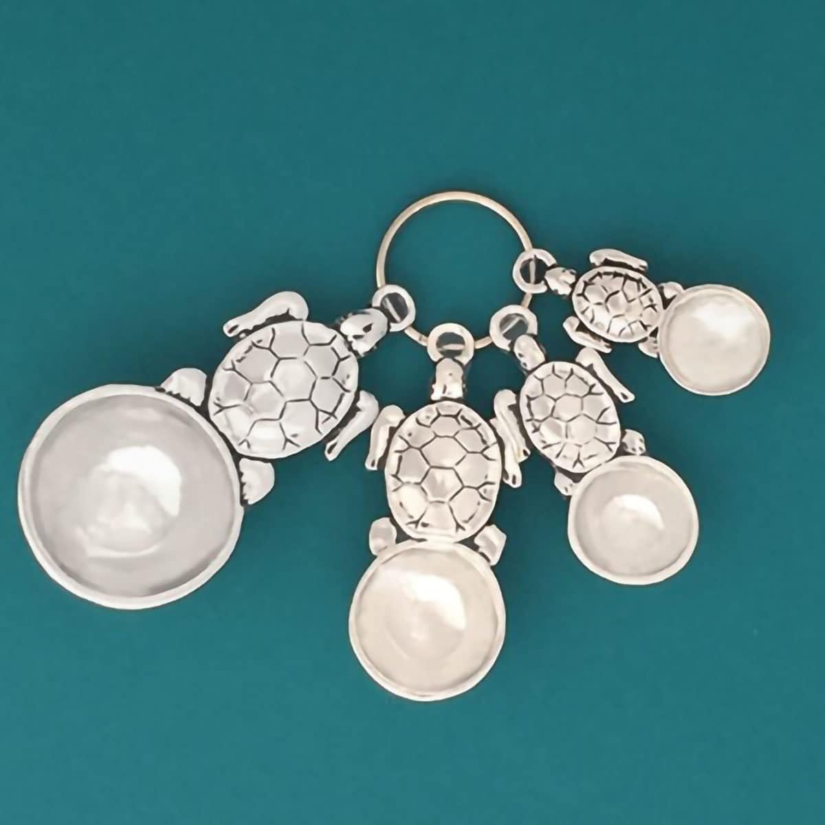 Basic Spirit Décor Small Measuring Spoons - Sea Turtle - Home Decorative kit, Set of 4 for Gift Measuring Dry and Liquid Ingredients for Beach Coatal Ocean Lover