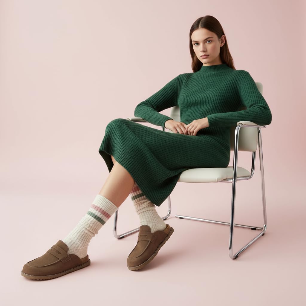 CUSHIONAIRE Zola Women’s Penny Clog Mule – Suede Slip-On with Memory Foam, Cork Footbed & Flexible Outsole - Image 5