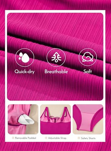 Image of Aleumdr Womens Textured One Piece Swimsuit Tummy Control Bathing Suit Tie Knot Cutout Swimwear