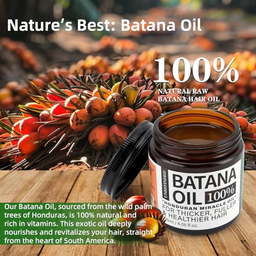 Batana Oil for Hair Growth Dr. Sebi 100% Natural, Unrefined and Organic Batana Oil from Honduras, for Frizz, Split Ends, Texture & Shine, 4.06 Ounce Jar - Thumbnail 3