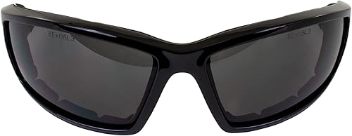 Miniatura 17 de Birdz Gafas de sol Swoop antiniebla acolchadas para motocicleta, marco negro con lente amarilla Claro