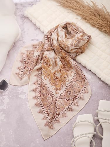 Image of Viscose Scarf for Women | Lightweight & Long | Stole for Women - Stylish Design | Neck Scarf, Hair Scarf, & Head Scarf for Women & Girls | All Season Accessory