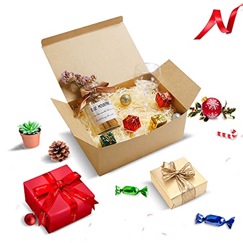Frantis NPZ-9.45IN Brown Gift Boxes 9.45X6.5X4 Inches 10 Pack, Paper Gift Box With Lids For Bridesmaid Gifts, Birthday, Party, Christmas,Wedding, Crafting Cupcake Boxes thumb #1