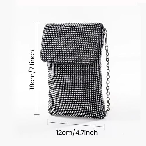 Image of Women's Crossbody Evening Bag Glitter Rhinestone Purse Sparkly Small Handbag