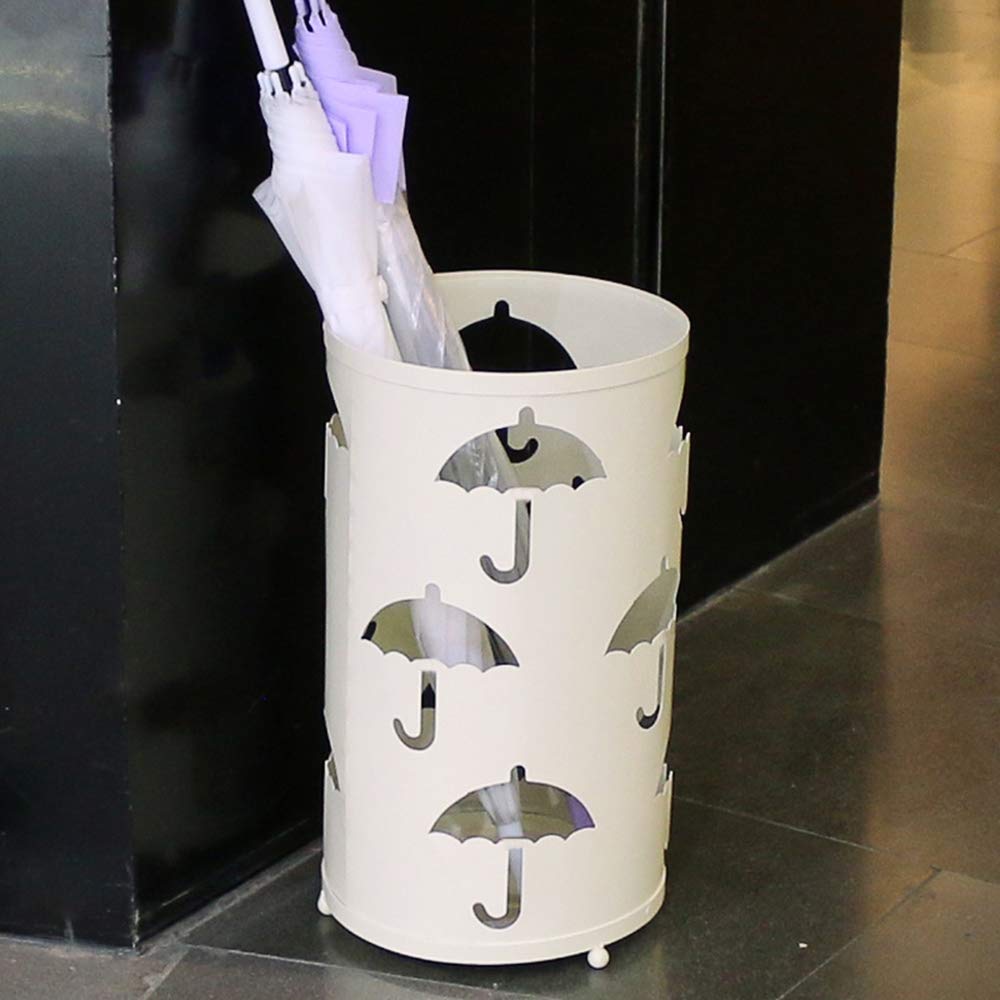 Porte-parapluie stable et durable de dimensions 41 x 24 cm en couleur blanche