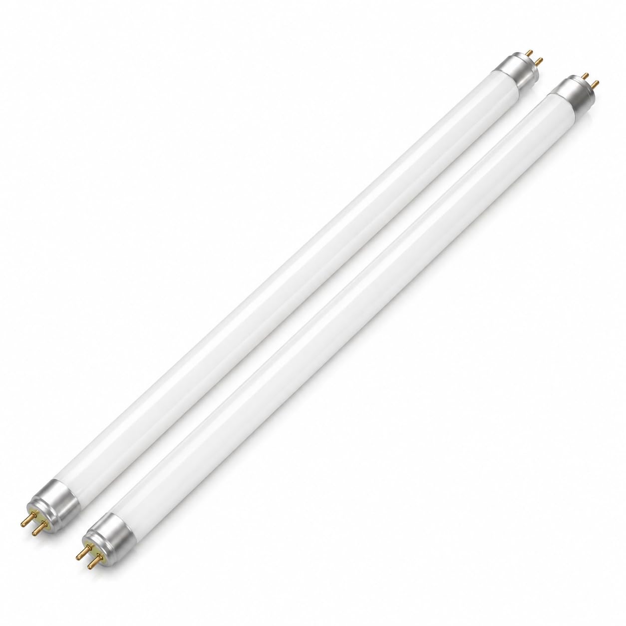 Xiansini 2 Pack T5 8W Fluorescent Tube Warm White 3000K 560LM 288mm G5 2 Pin, T5 Tube Light for Kitchen Bathroom Cabinet Garage Strip Light, Energy Saving Glass Fluorescent Lamp 16mm Diameter