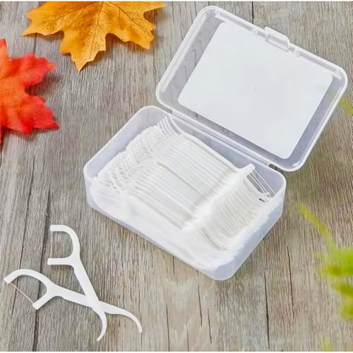 Image of Dental Floss Toothpicks 3-in-1 Teeth Cleaning Floss Picks for Fresh Breath & Healthy Gums, Strong Plastic Flosser Pack of 2